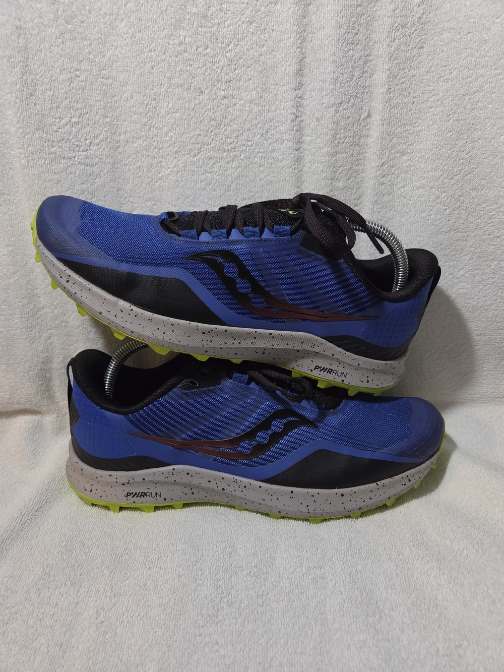 Saucony Peregrine 12 Sneakers Men Size 8.5 Shoes Blue Black Mesh Trail Running